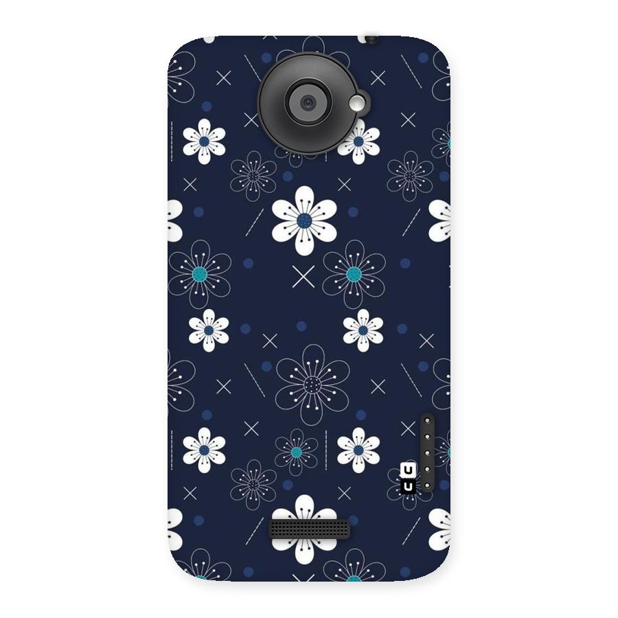 White Floral Shapes Back Case for HTC One X