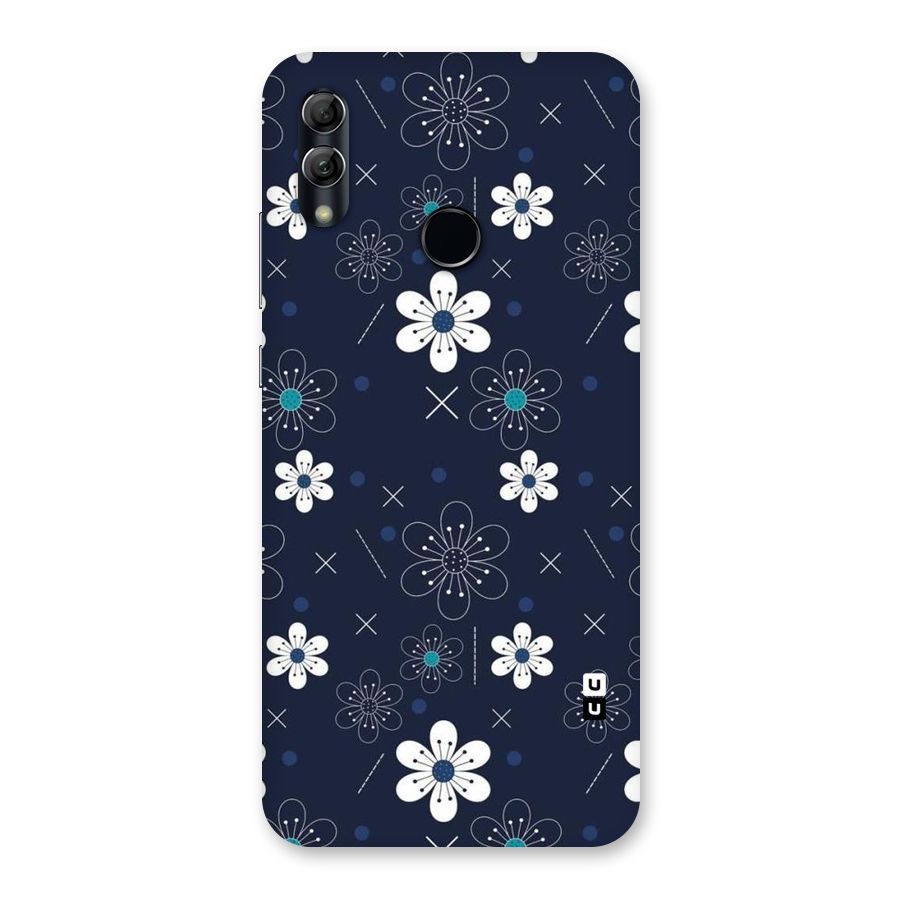 White Floral Shapes Back Case for Honor 10 Lite