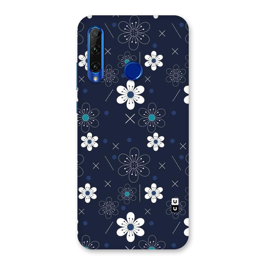 White Floral Shapes Back Case for Honor 20i