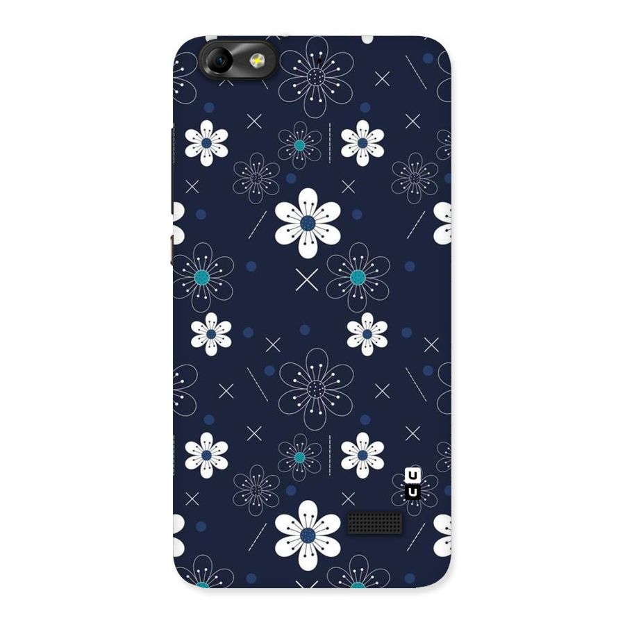 White Floral Shapes Back Case for Honor 4C