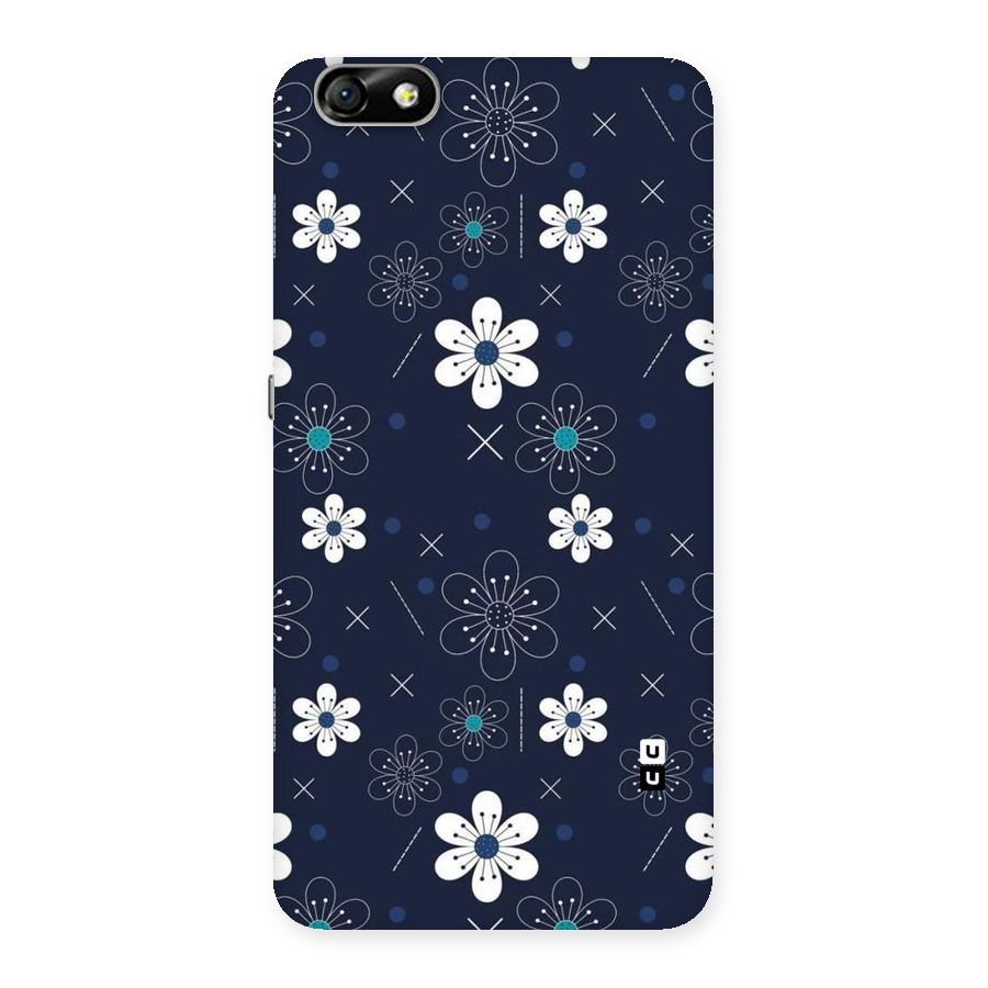 White Floral Shapes Back Case for Honor 4X