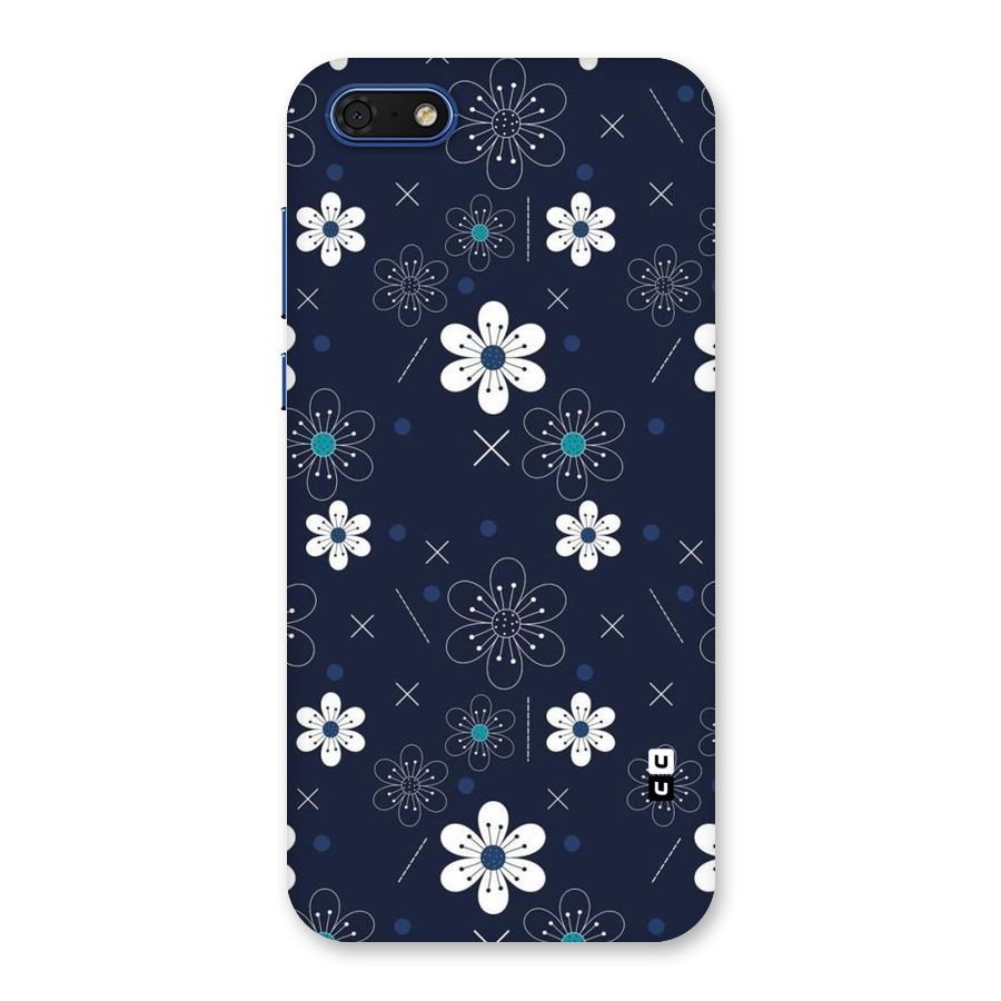 White Floral Shapes Back Case for Honor 7s