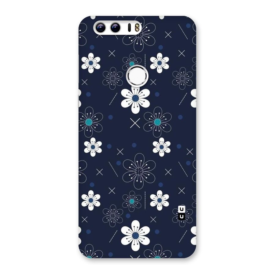 White Floral Shapes Back Case for Honor 8