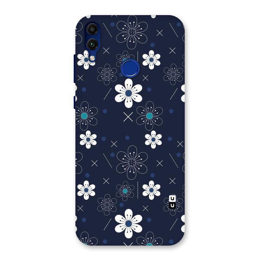 White Floral Shapes Back Case for Honor 8C