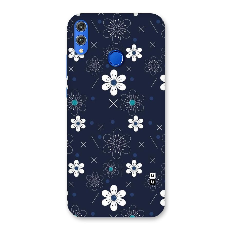 White Floral Shapes Back Case for Honor 8X