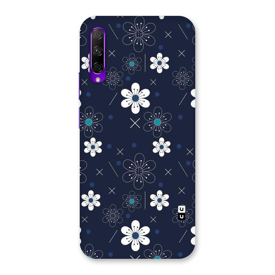 White Floral Shapes Back Case for Honor 9X Pro