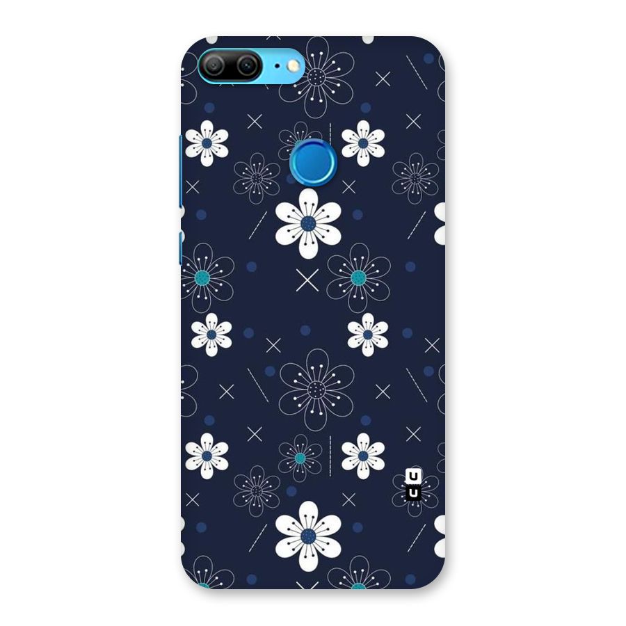 White Floral Shapes Back Case for Honor 9 Lite