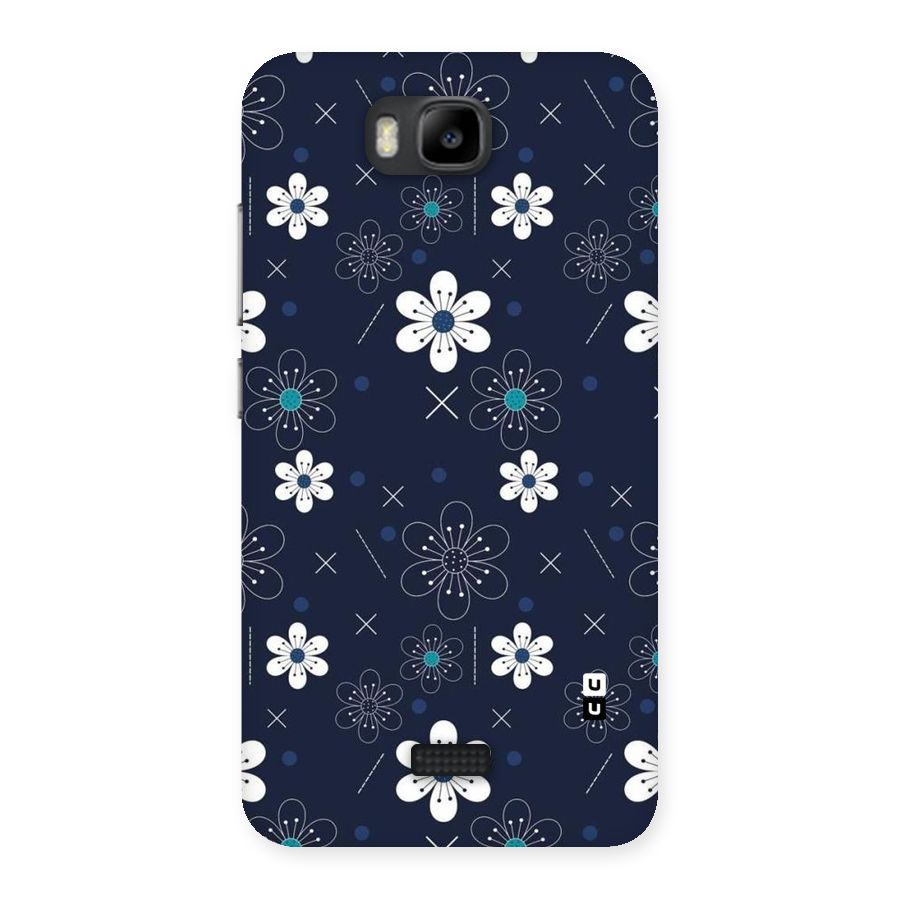 White Floral Shapes Back Case for Honor Bee