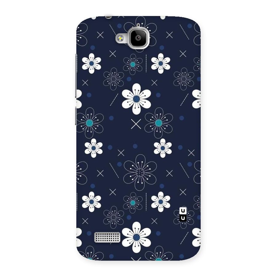 White Floral Shapes Back Case for Honor Holly