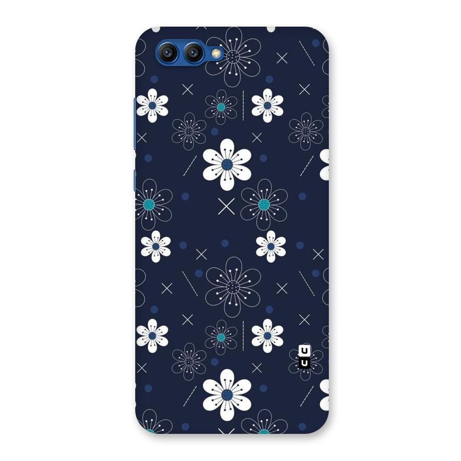 White Floral Shapes Back Case for Honor View 10