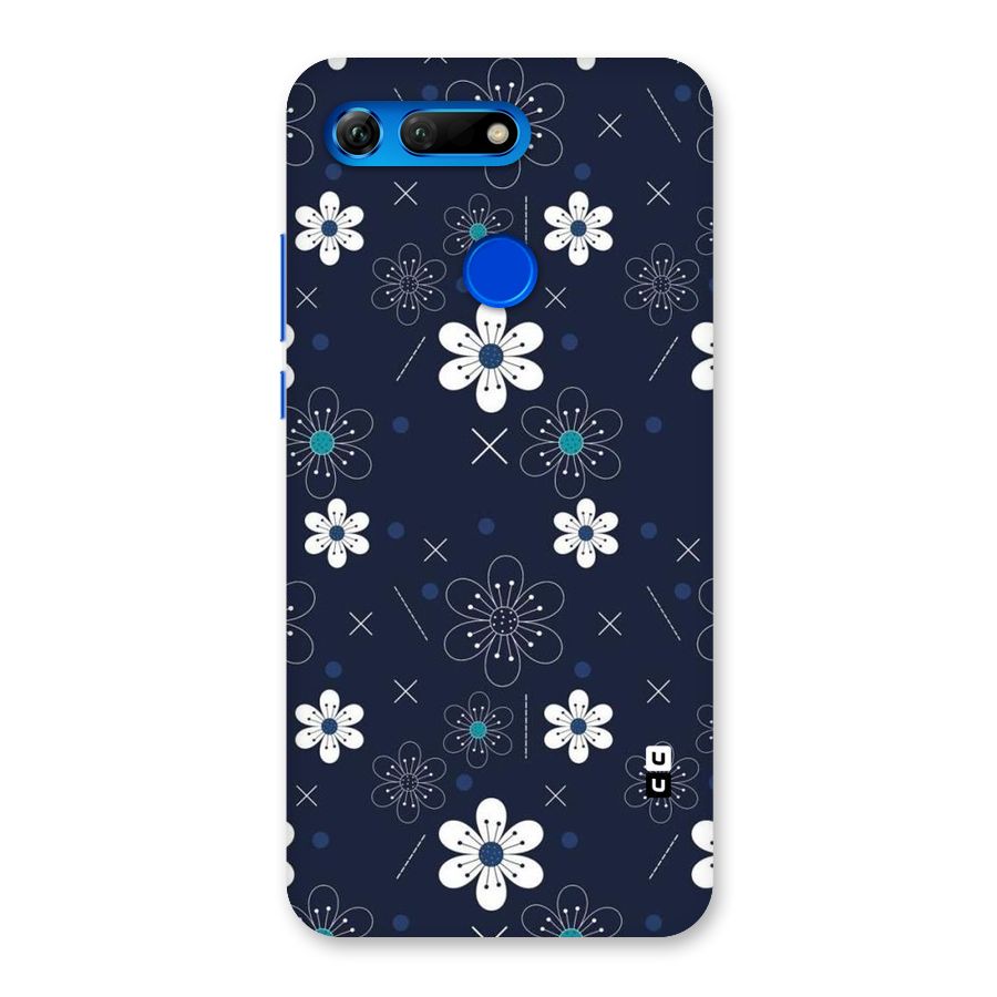 White Floral Shapes Back Case for Honor View 20