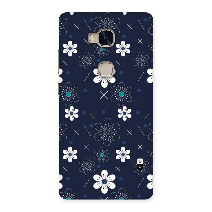 White Floral Shapes Back Case for Huawei Honor 5X