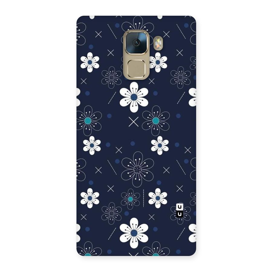 White Floral Shapes Back Case for Huawei Honor 7