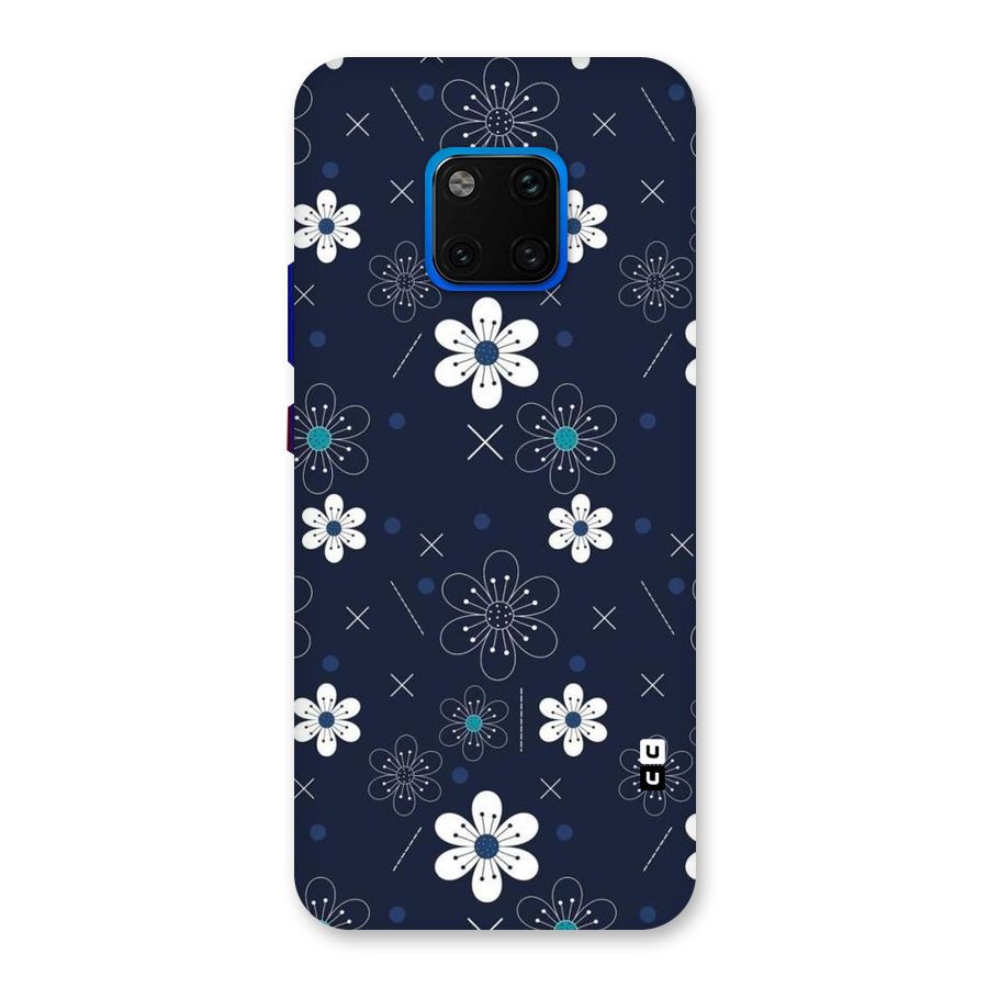 White Floral Shapes Back Case for Huawei Mate 20 Pro