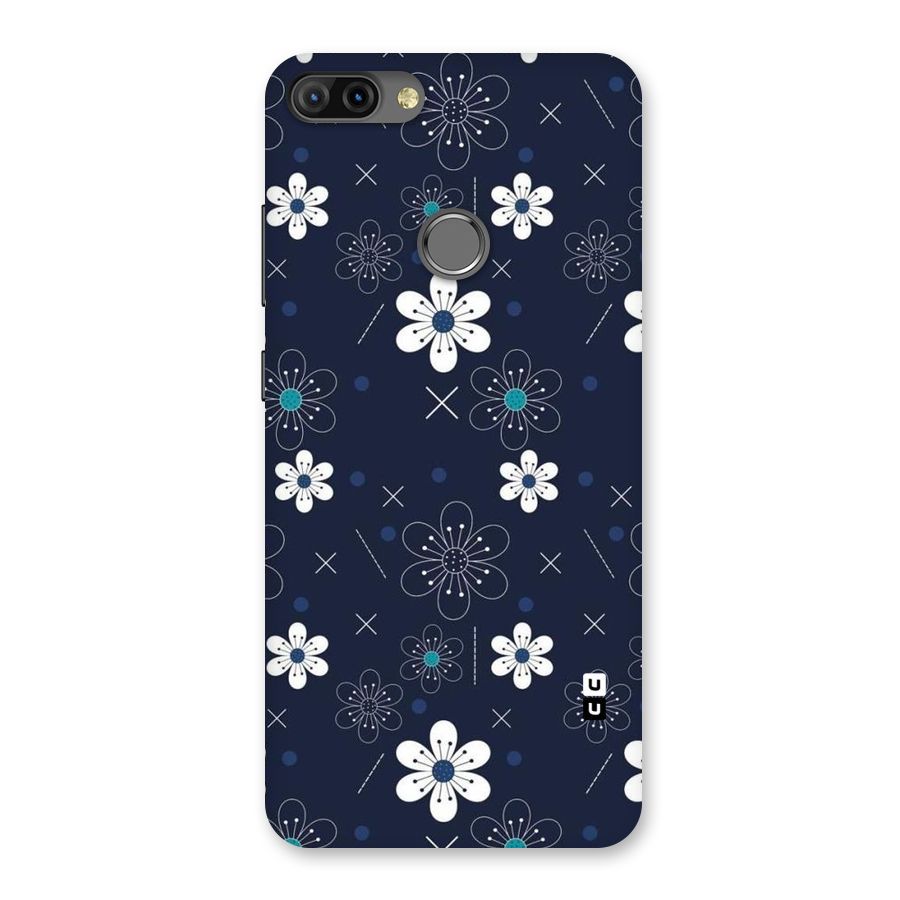 White Floral Shapes Back Case for Infinix Hot 6 Pro