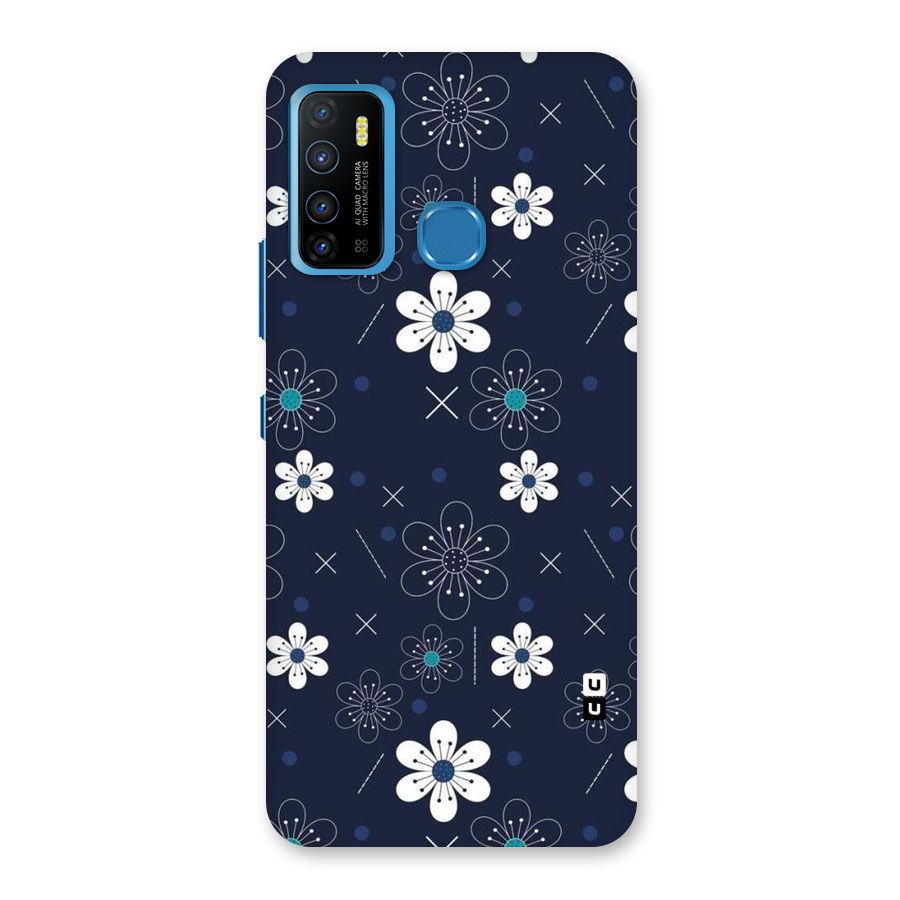 White Floral Shapes Back Case for Infinix Hot 9