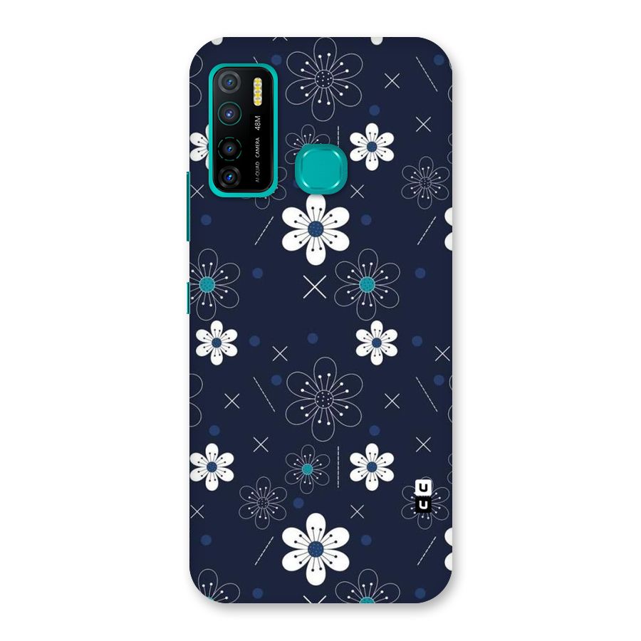 White Floral Shapes Back Case for Infinix Hot 9 Pro