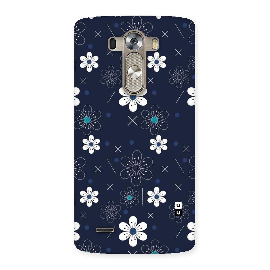 White Floral Shapes Back Case for LG G3