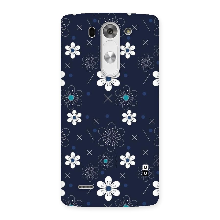 White Floral Shapes Back Case for LG G3 Beat
