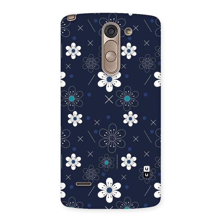 White Floral Shapes Back Case for LG G3 Stylus