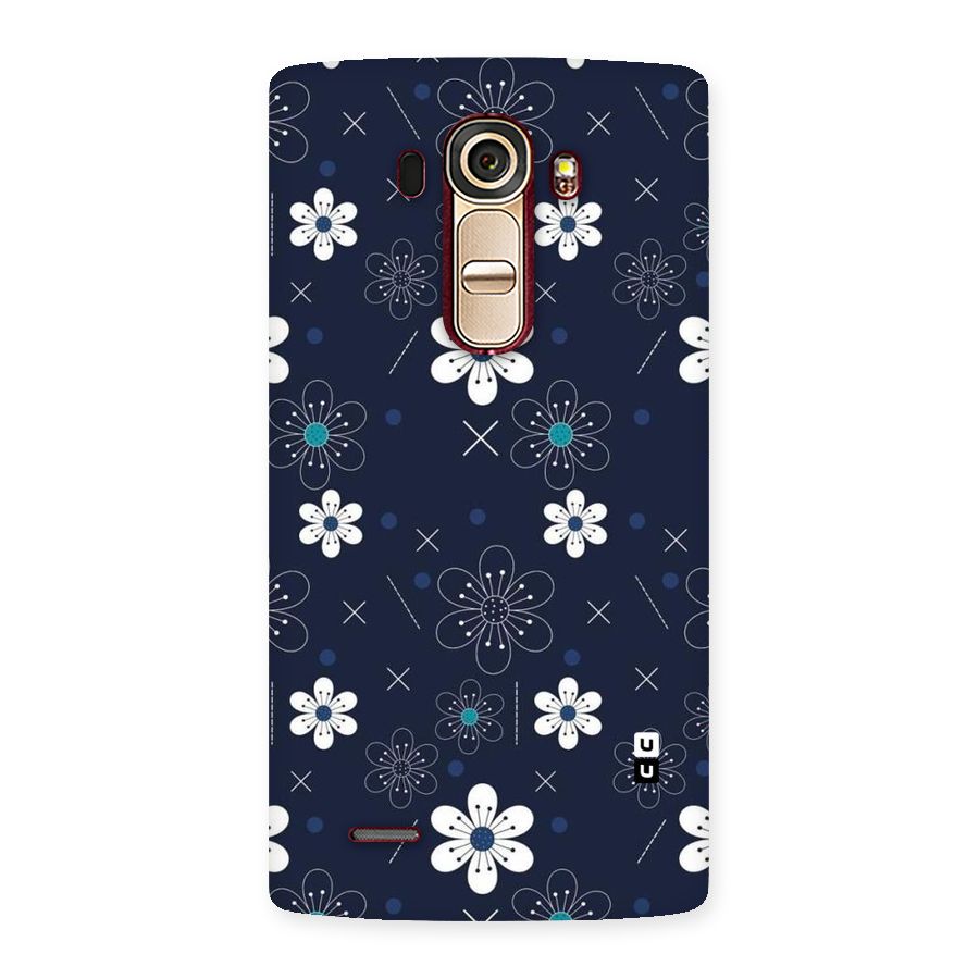 White Floral Shapes Back Case for LG G4