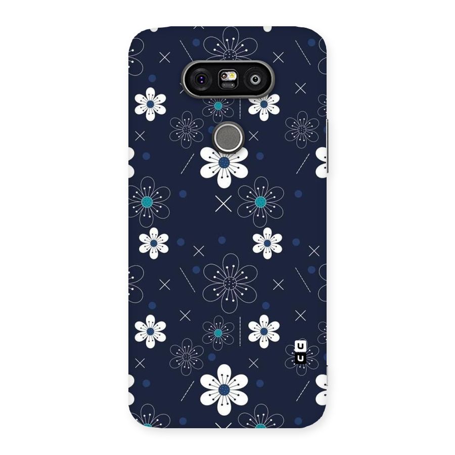 White Floral Shapes Back Case for LG G5