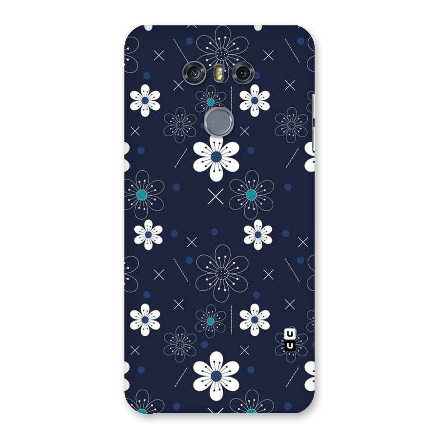 White Floral Shapes Back Case for LG G6