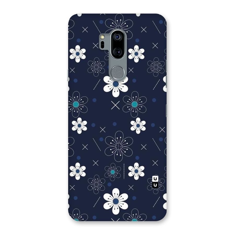 White Floral Shapes Back Case for LG G7