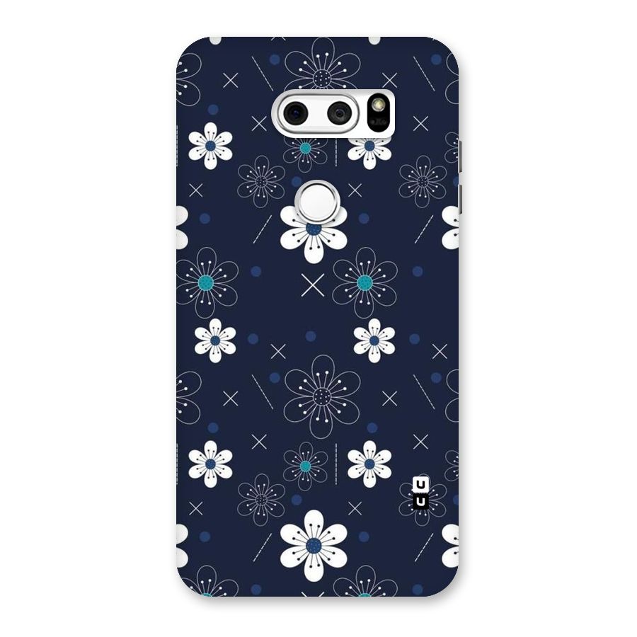 White Floral Shapes Back Case for LG V30