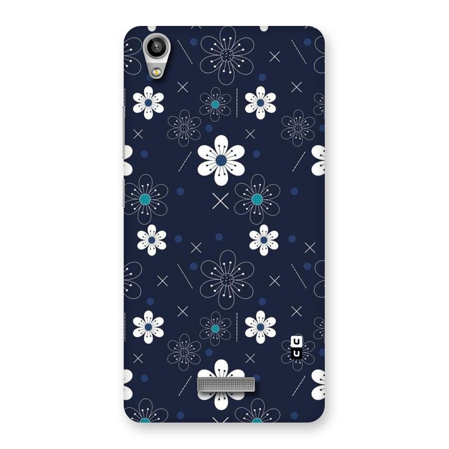 White Floral Shapes Back Case for Lava-Pixel-V1