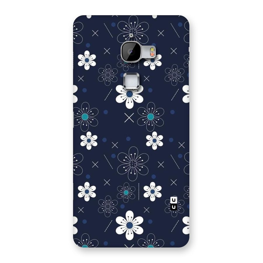 White Floral Shapes Back Case for LeTv Le Max