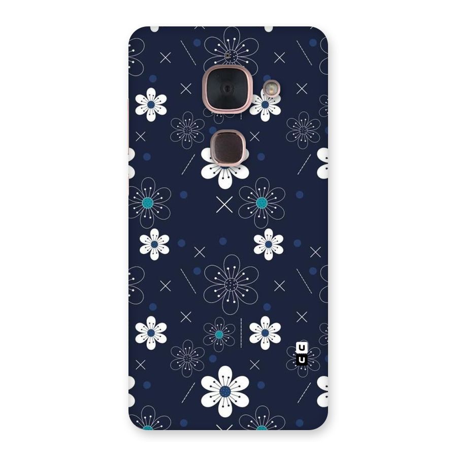 White Floral Shapes Back Case for Le Max 2