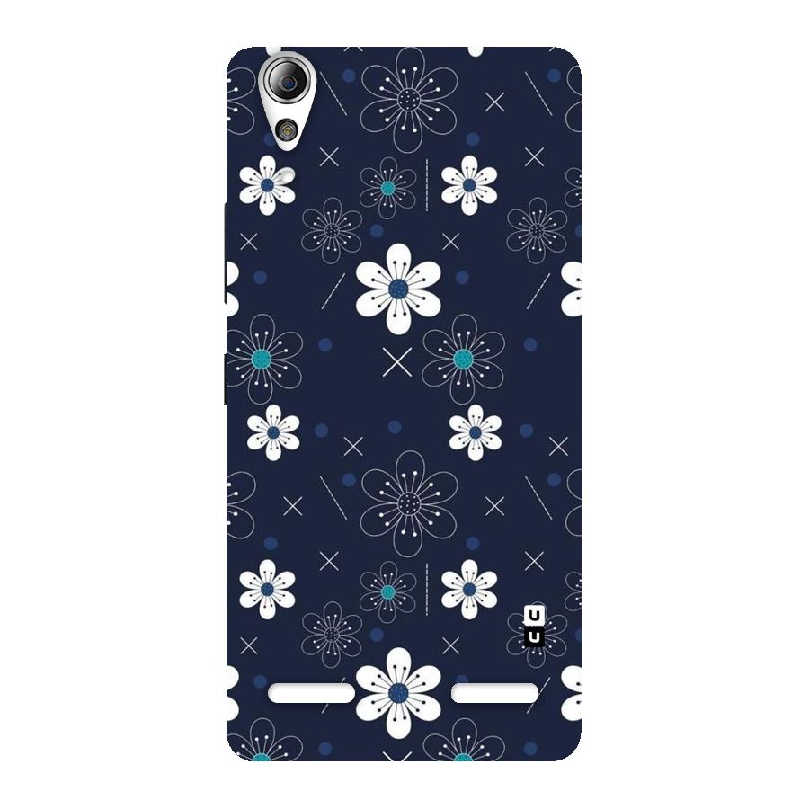 White Floral Shapes Back Case for Lenovo A6000