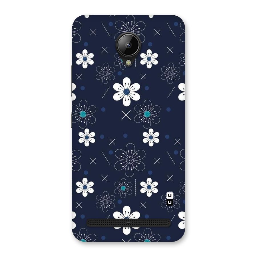 White Floral Shapes Back Case for Lenovo C2