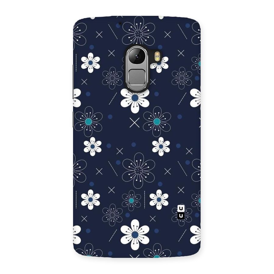 White Floral Shapes Back Case for Lenovo K4 Note