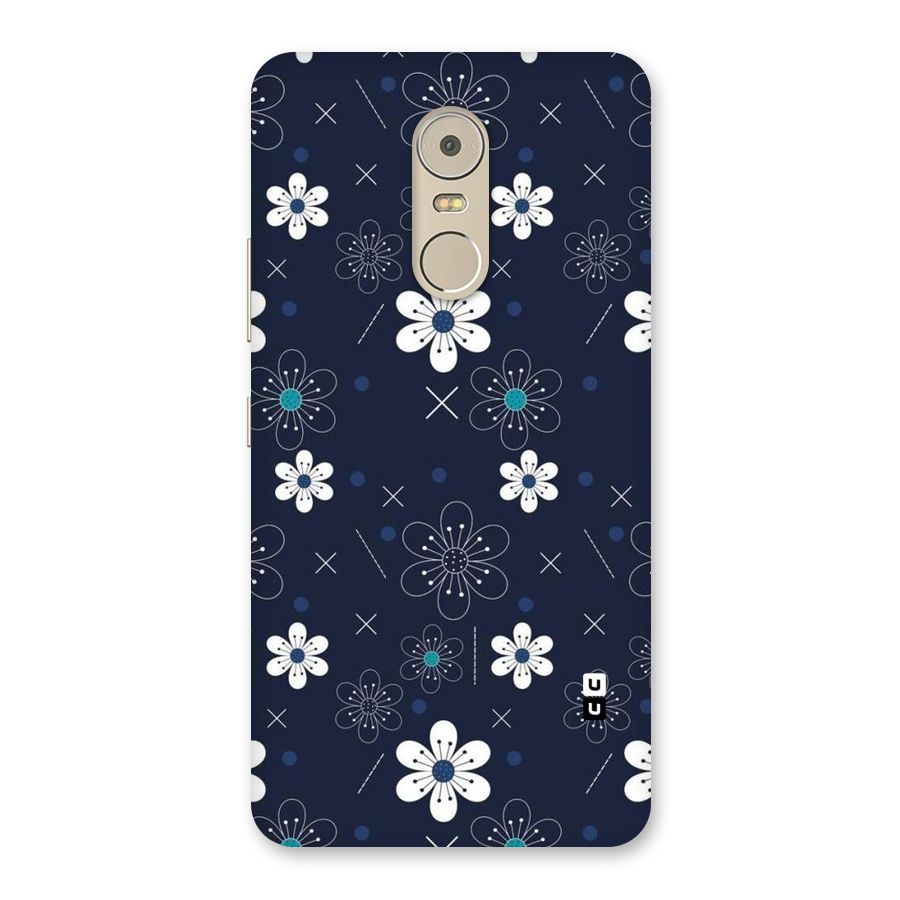 White Floral Shapes Back Case for Lenovo K6 Note
