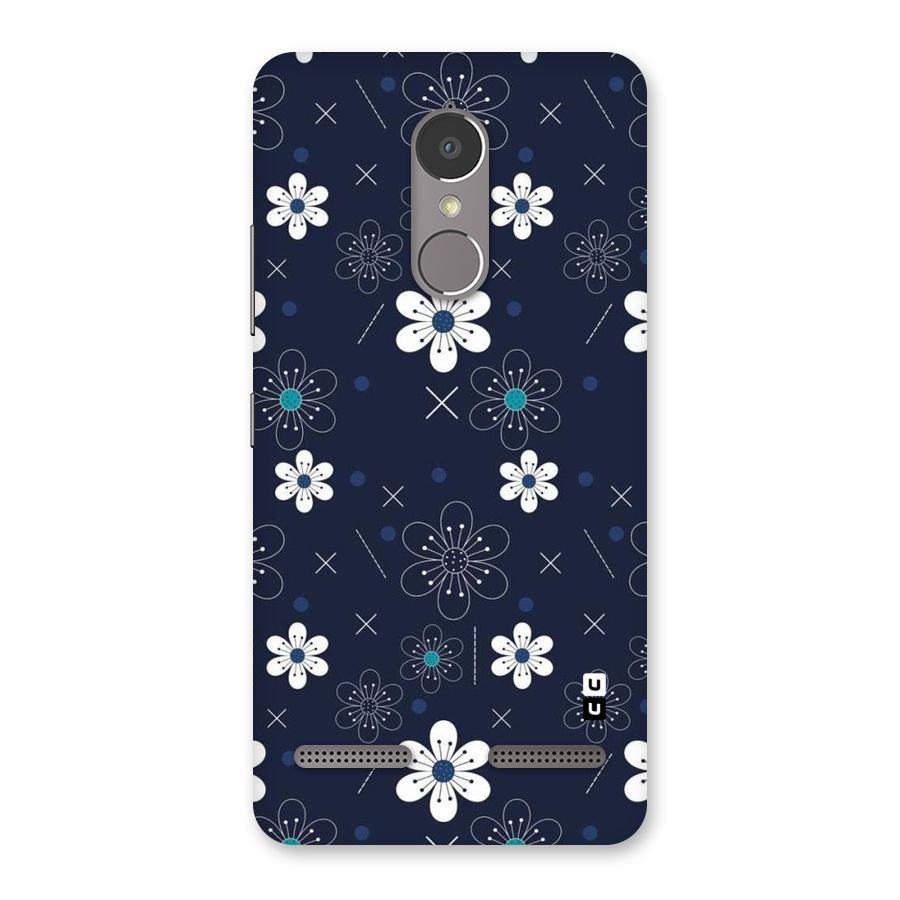 White Floral Shapes Back Case for Lenovo K6 Power