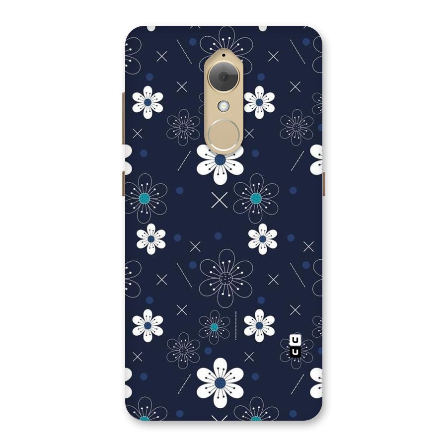 White Floral Shapes Back Case for Lenovo K8