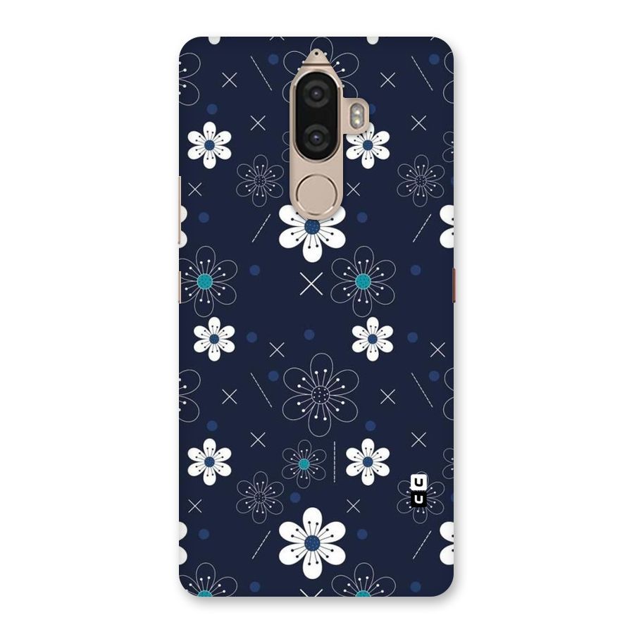 White Floral Shapes Back Case for Lenovo K8 Note