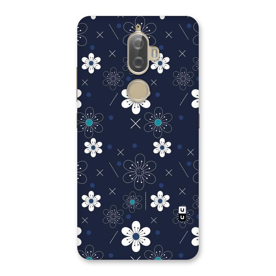 White Floral Shapes Back Case for Lenovo K8 Plus