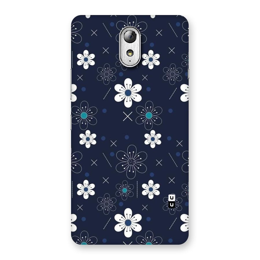 White Floral Shapes Back Case for Lenovo Vibe P1M
