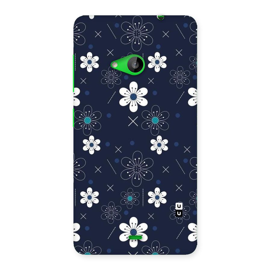 White Floral Shapes Back Case for Lumia 535