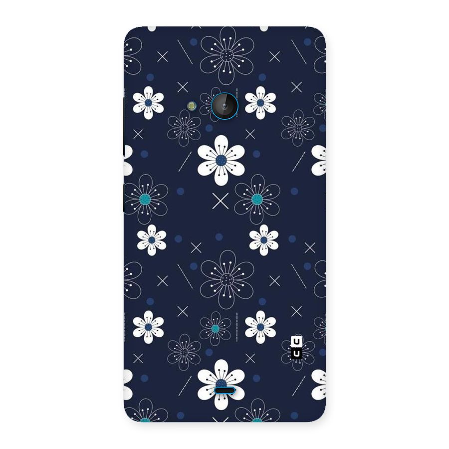 White Floral Shapes Back Case for Lumia 540