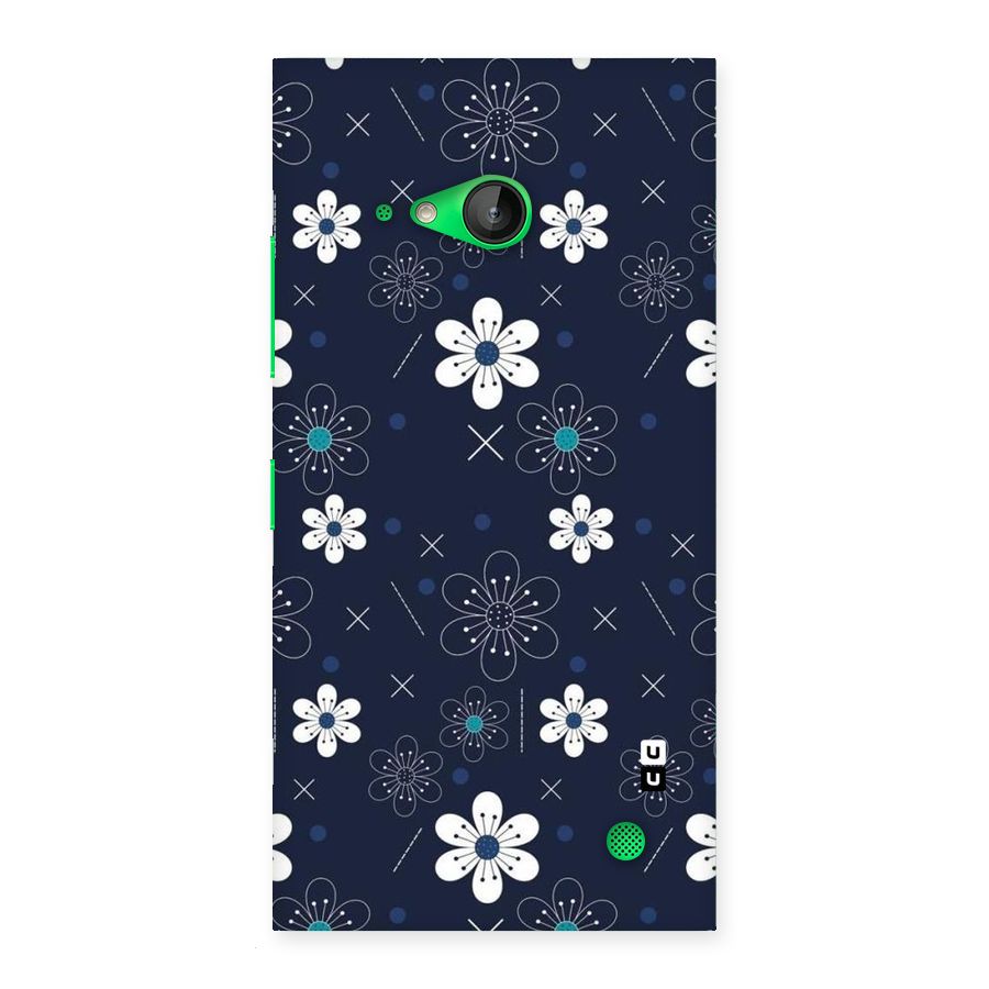 White Floral Shapes Back Case for Lumia 730
