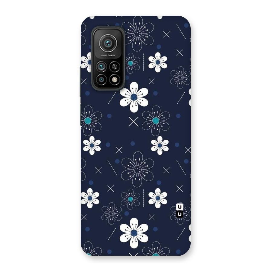 White Floral Shapes Back Case for Mi 10T 5G