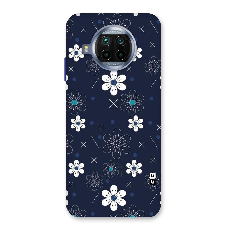 White Floral Shapes Back Case for Mi 10i
