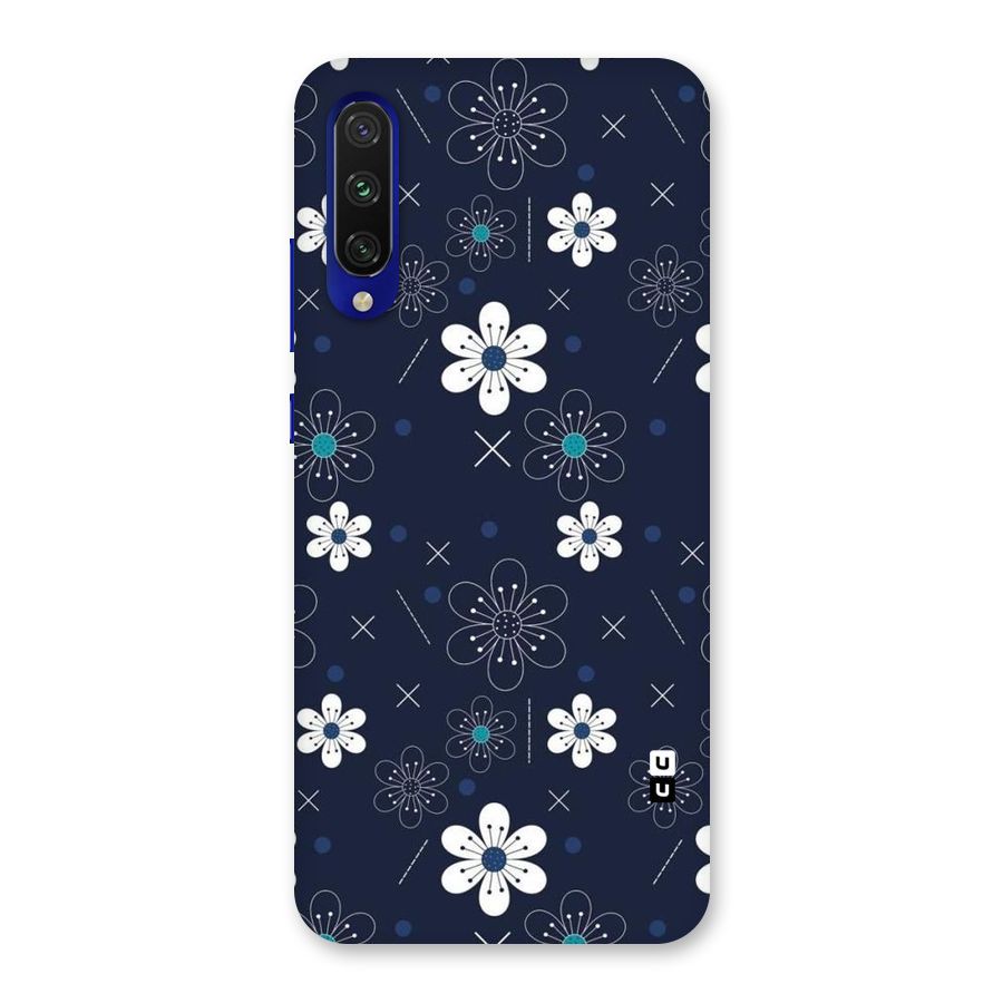 White Floral Shapes Back Case for Mi A3
