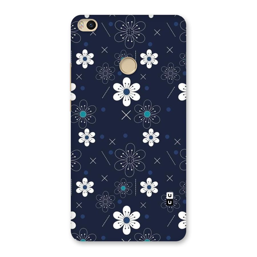 White Floral Shapes Back Case for Mi Max 2