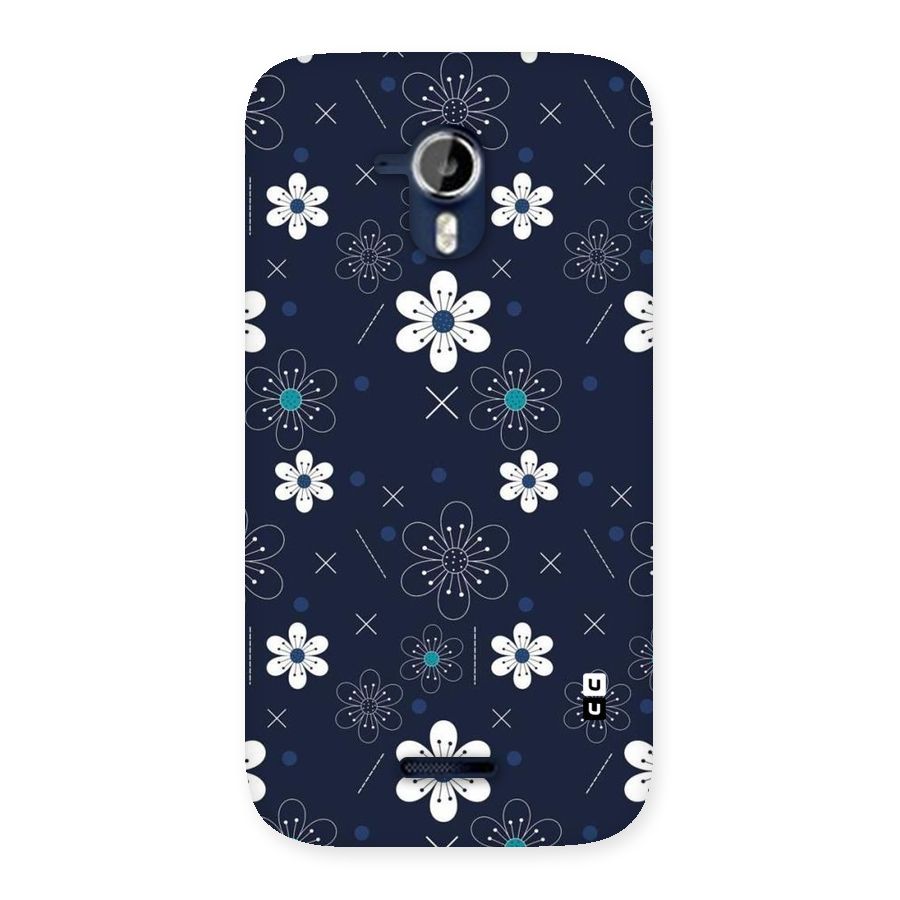 White Floral Shapes Back Case for Micromax Canvas Magnus A117