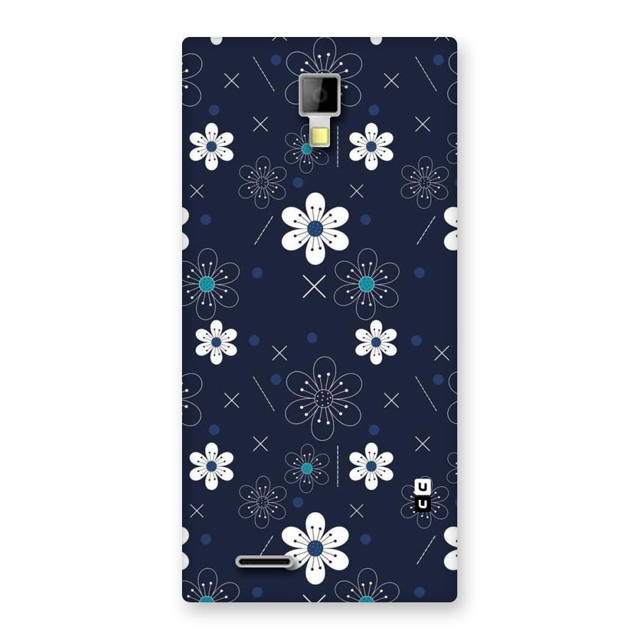 White Floral Shapes Back Case for Micromax Canvas Xpress A99